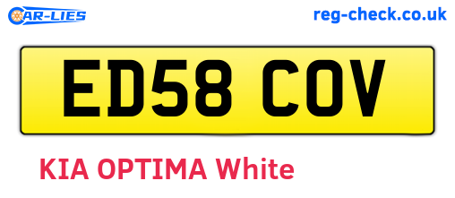 ED58COV are the vehicle registration plates.