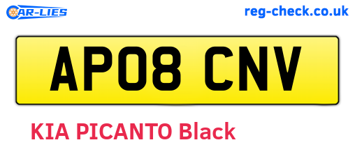 AP08CNV are the vehicle registration plates.