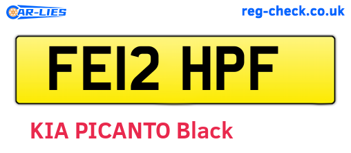 FE12HPF are the vehicle registration plates.
