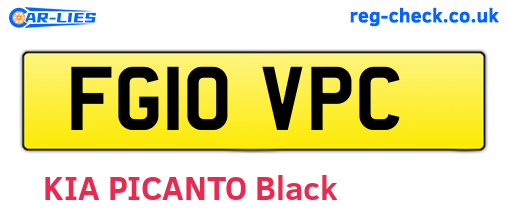 FG10VPC are the vehicle registration plates.