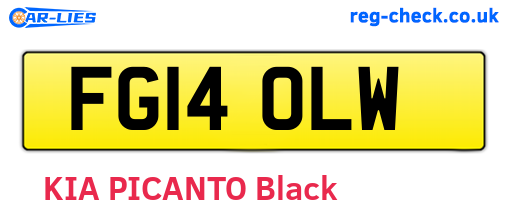 FG14OLW are the vehicle registration plates.