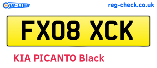FX08XCK are the vehicle registration plates.
