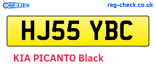 HJ55YBC are the vehicle registration plates.
