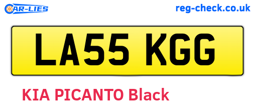 LA55KGG are the vehicle registration plates.