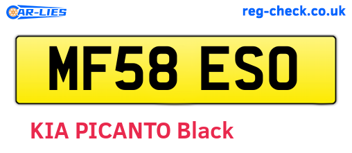 MF58ESO are the vehicle registration plates.