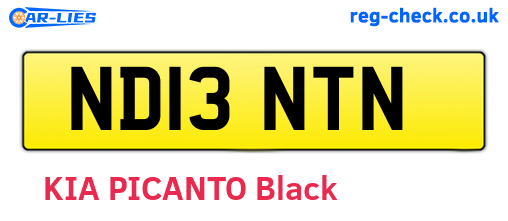 ND13NTN are the vehicle registration plates.