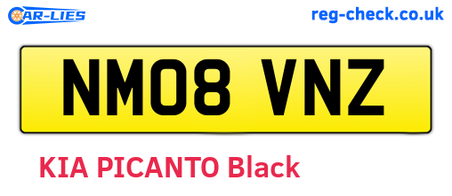 NM08VNZ are the vehicle registration plates.