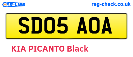 SD05AOA are the vehicle registration plates.