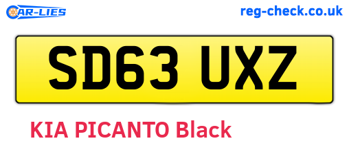 SD63UXZ are the vehicle registration plates.