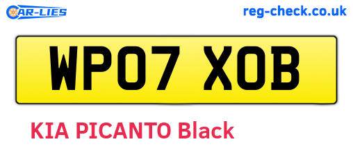 WP07XOB are the vehicle registration plates.