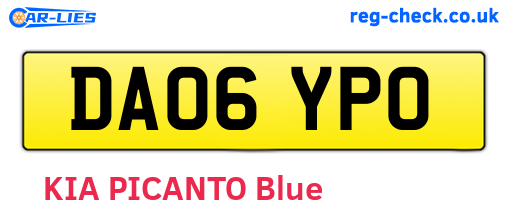 DA06YPO are the vehicle registration plates.
