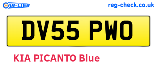 DV55PWO are the vehicle registration plates.