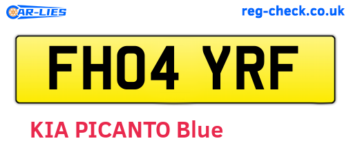FH04YRF are the vehicle registration plates.