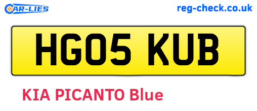 HG05KUB are the vehicle registration plates.