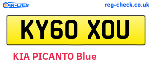 KY60XOU are the vehicle registration plates.