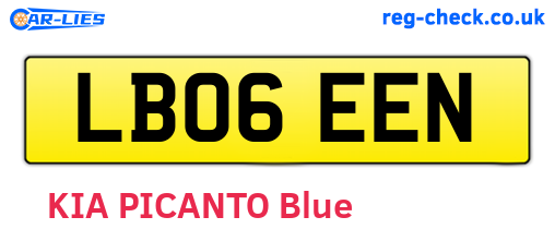 LB06EEN are the vehicle registration plates.