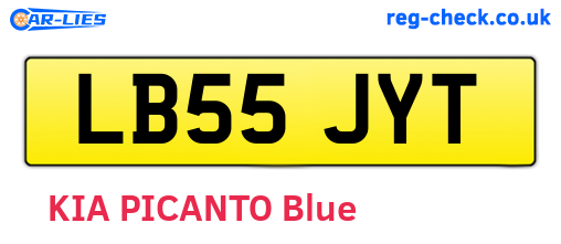 LB55JYT are the vehicle registration plates.