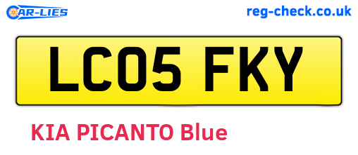 LC05FKY are the vehicle registration plates.