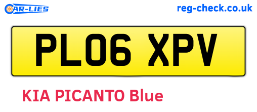 PL06XPV are the vehicle registration plates.