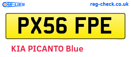 PX56FPE are the vehicle registration plates.