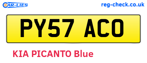 PY57ACO are the vehicle registration plates.