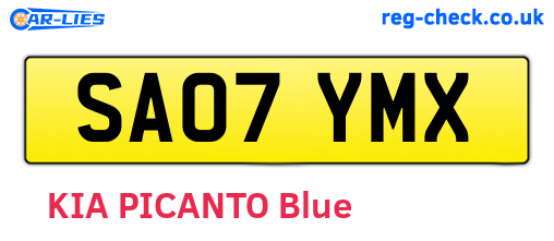 SA07YMX are the vehicle registration plates.