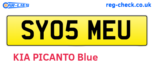 SY05MEU are the vehicle registration plates.