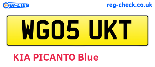 WG05UKT are the vehicle registration plates.