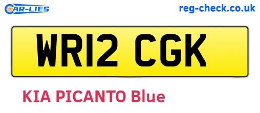 WR12CGK are the vehicle registration plates.