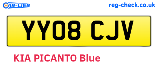 YY08CJV are the vehicle registration plates.