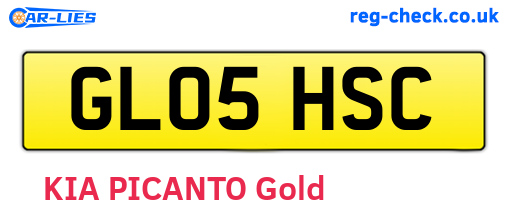 GL05HSC are the vehicle registration plates.