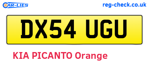 DX54UGU are the vehicle registration plates.