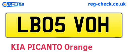 LB05VOH are the vehicle registration plates.