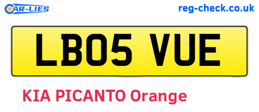 LB05VUE are the vehicle registration plates.