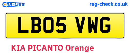 LB05VWG are the vehicle registration plates.
