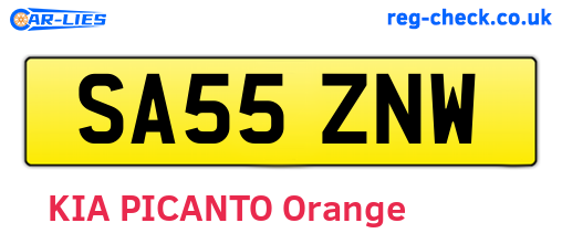 SA55ZNW are the vehicle registration plates.