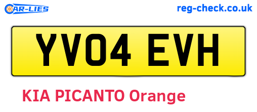 YV04EVH are the vehicle registration plates.
