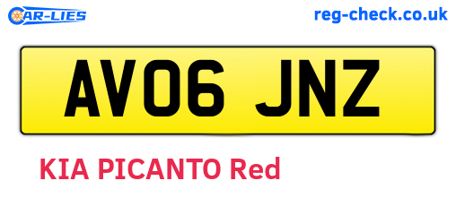 AV06JNZ are the vehicle registration plates.