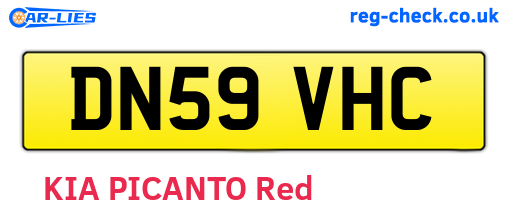 DN59VHC are the vehicle registration plates.