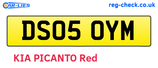 DS05OYM are the vehicle registration plates.