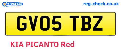GV05TBZ are the vehicle registration plates.