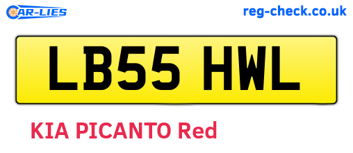 LB55HWL are the vehicle registration plates.