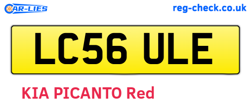 LC56ULE are the vehicle registration plates.