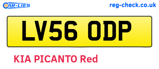 LV56ODP are the vehicle registration plates.