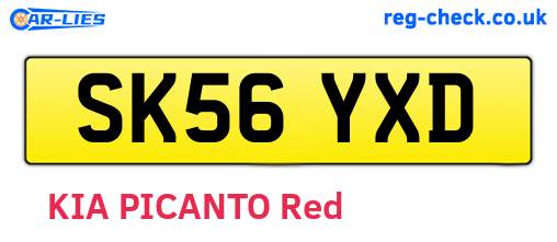 SK56YXD are the vehicle registration plates.