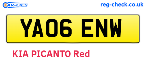 YA06ENW are the vehicle registration plates.