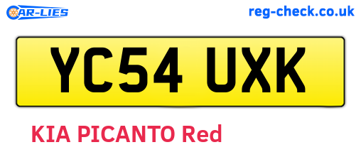 YC54UXK are the vehicle registration plates.