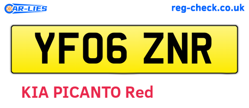 YF06ZNR are the vehicle registration plates.