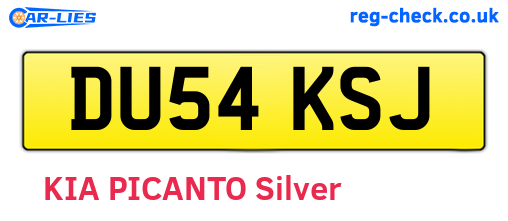 DU54KSJ are the vehicle registration plates.