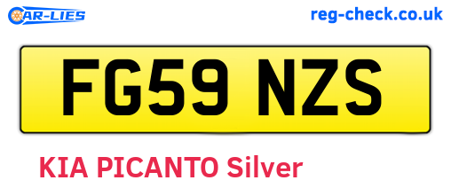 FG59NZS are the vehicle registration plates.